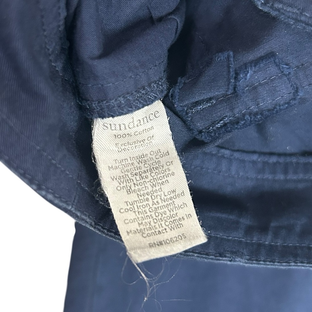 Sundance Garden Grand Pants Womens Blue Barrel Pleats Embroidered Sz 14 - Picture 7 of 13